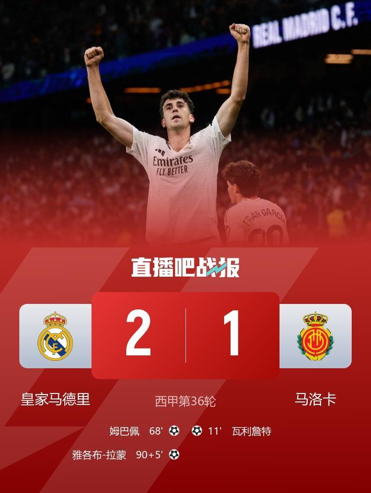 早报：皇马绝杀马洛卡，巴萨明日取胜即可夺冠